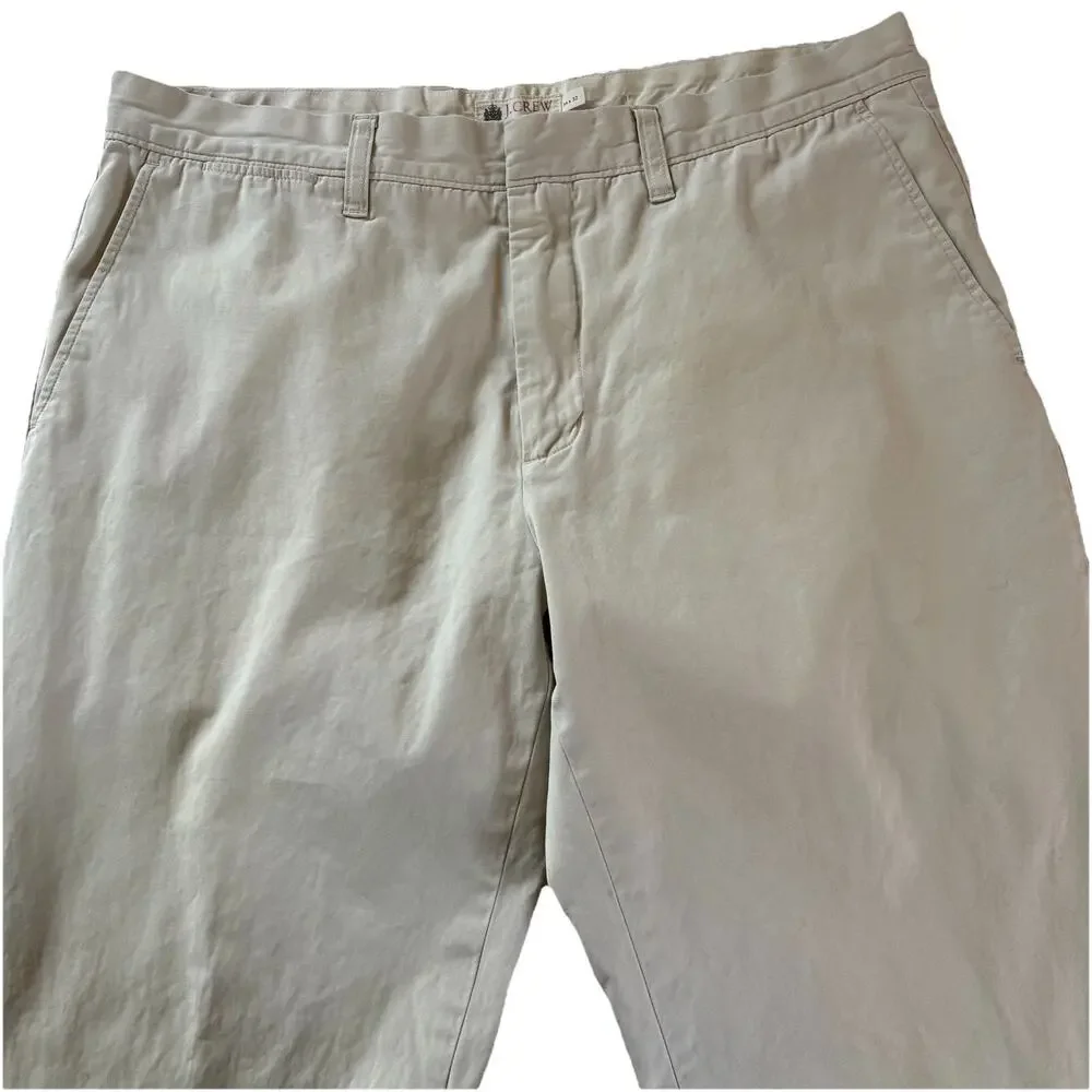 J.Crew Classic Fit Straight Leg Light Beige Chino Pants 34x32 Cotton Twill